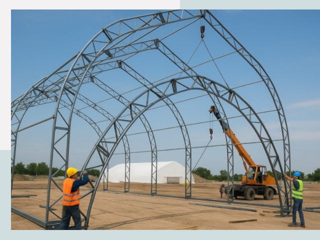 Монтаж ангаров в Павловском Посаде от 610 руб. - Надежно и быстро